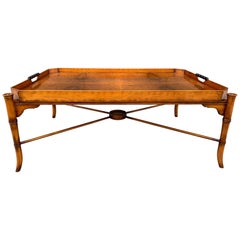 Faux Bamboo Tray Coffee Table