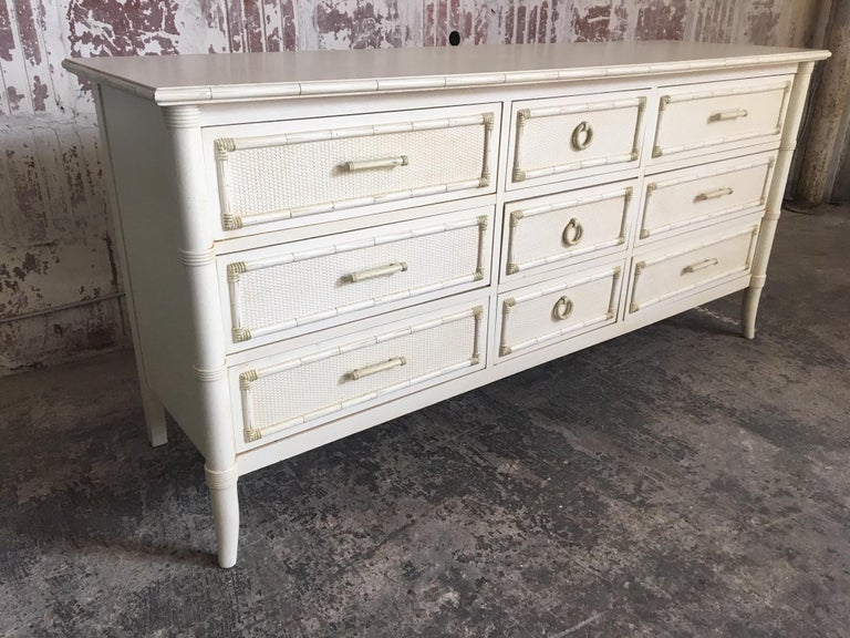 Faux Bamboo Triple Dresser By Thomasville At 1stdibs