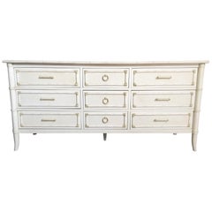 Vintage Faux Bamboo Triple Dresser by Thomasville