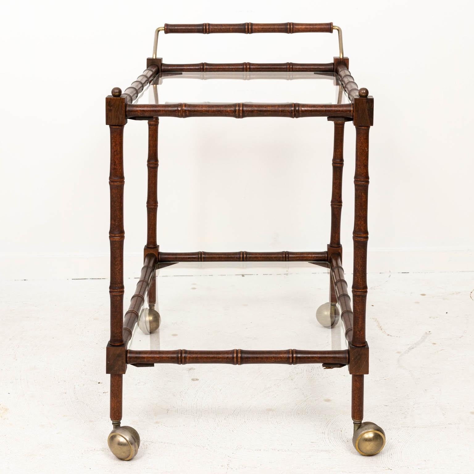 American Faux Bamboo Two-Tier Bar Cart