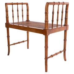 Faux Bamboo Vanity Bench by Baker Furniture Company