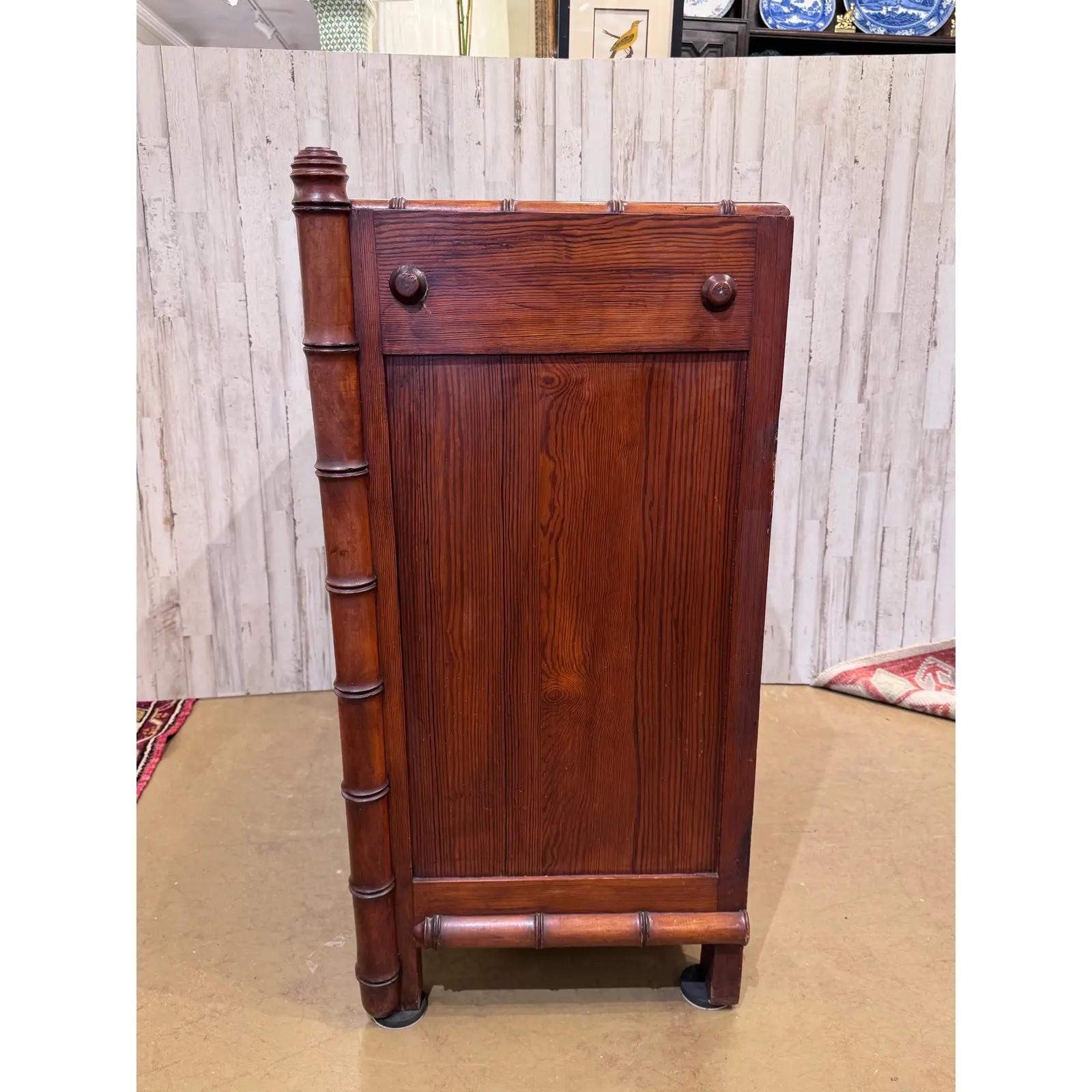 20th Century Faux Bamboo Vanity Chest For Sale
