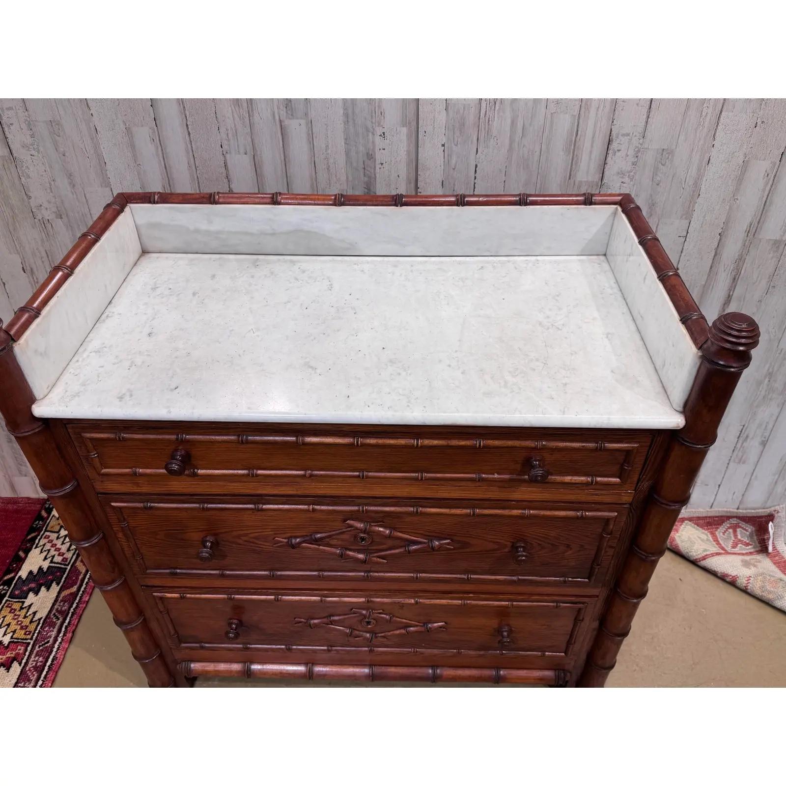 Faux Bamboo Vanity Chest For Sale 1