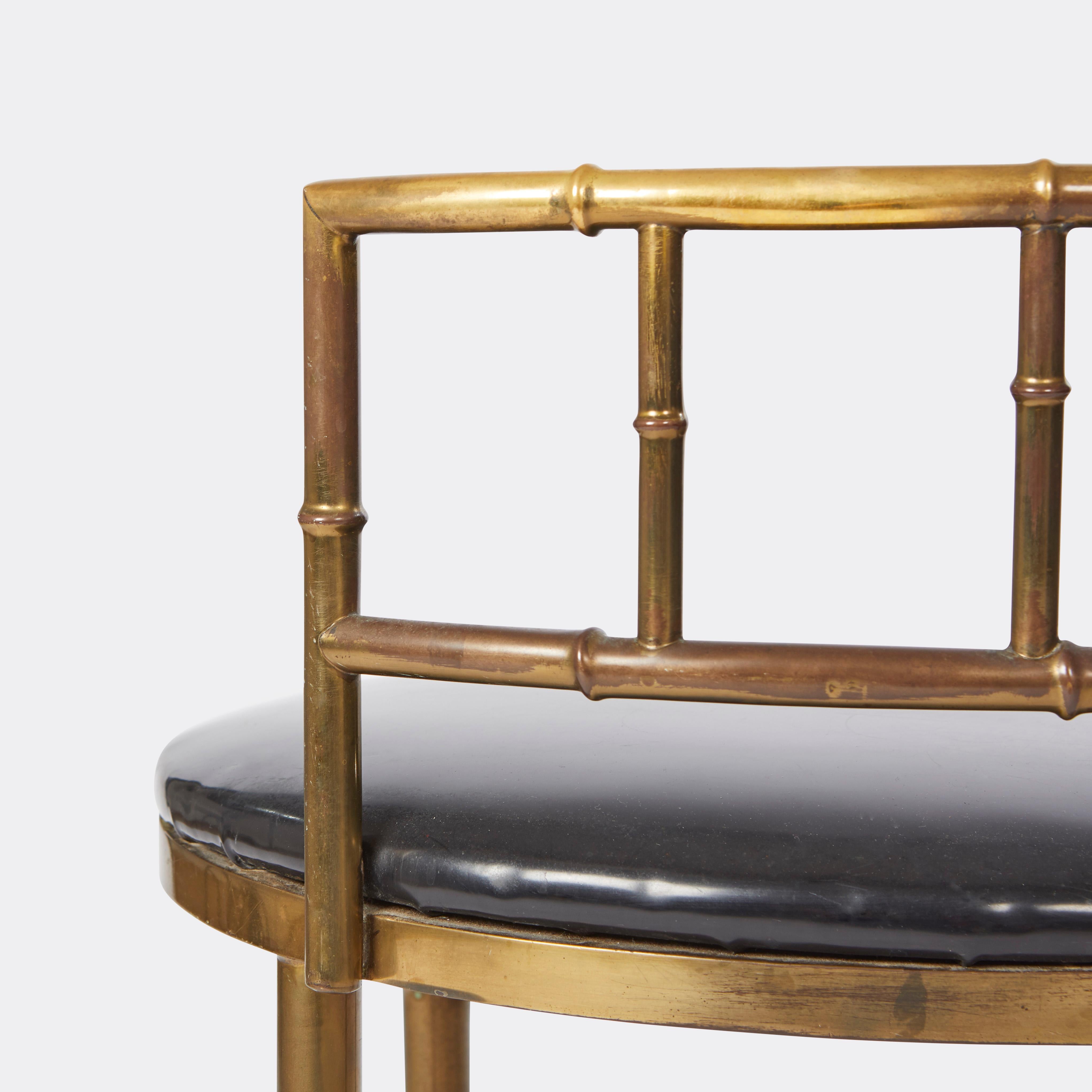 20th Century Faux Bamboo Vanity Stool