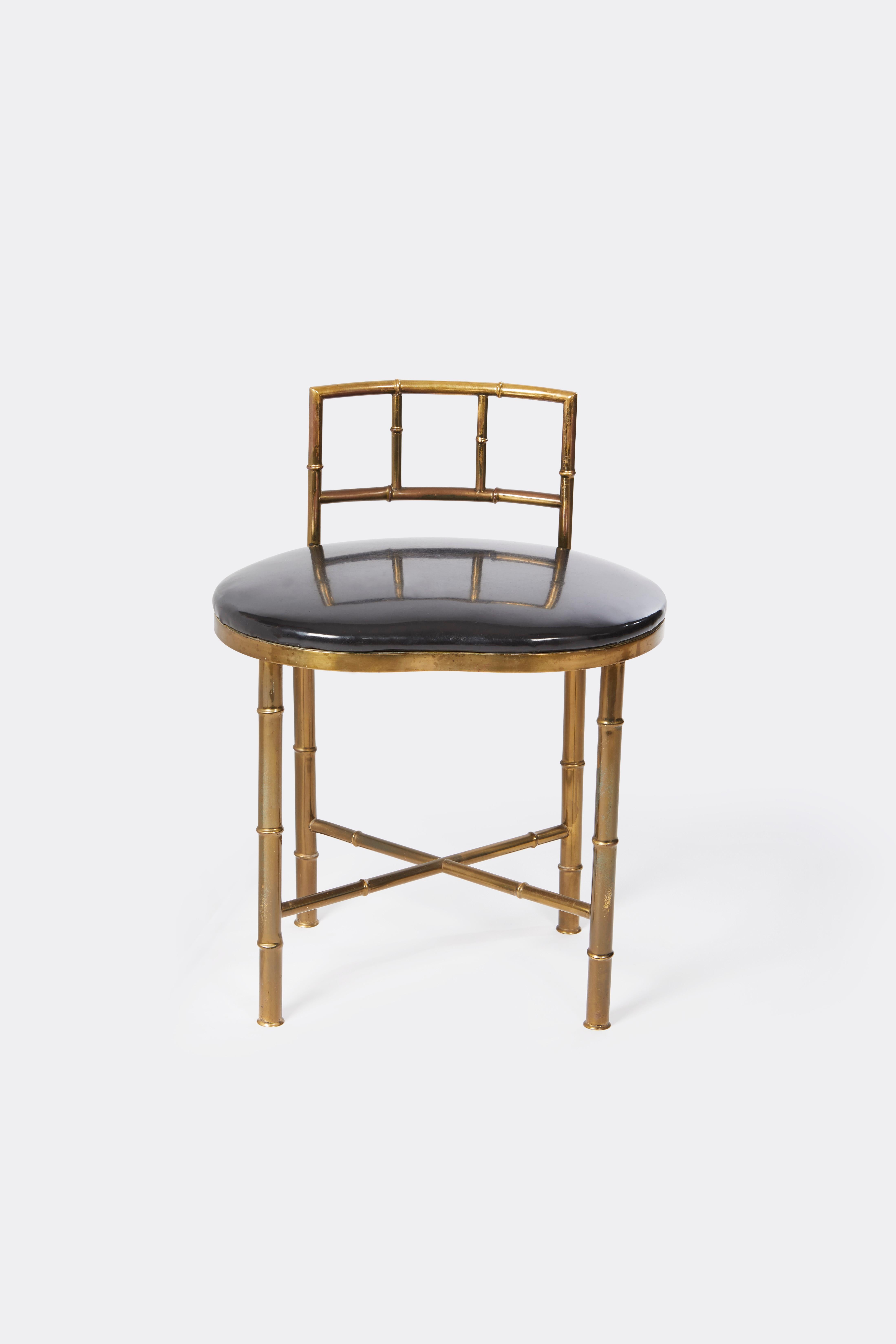 Bronze Faux Bamboo Vanity Stool