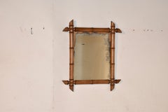Faux Bamboo Wall Mirror, C. 1900
