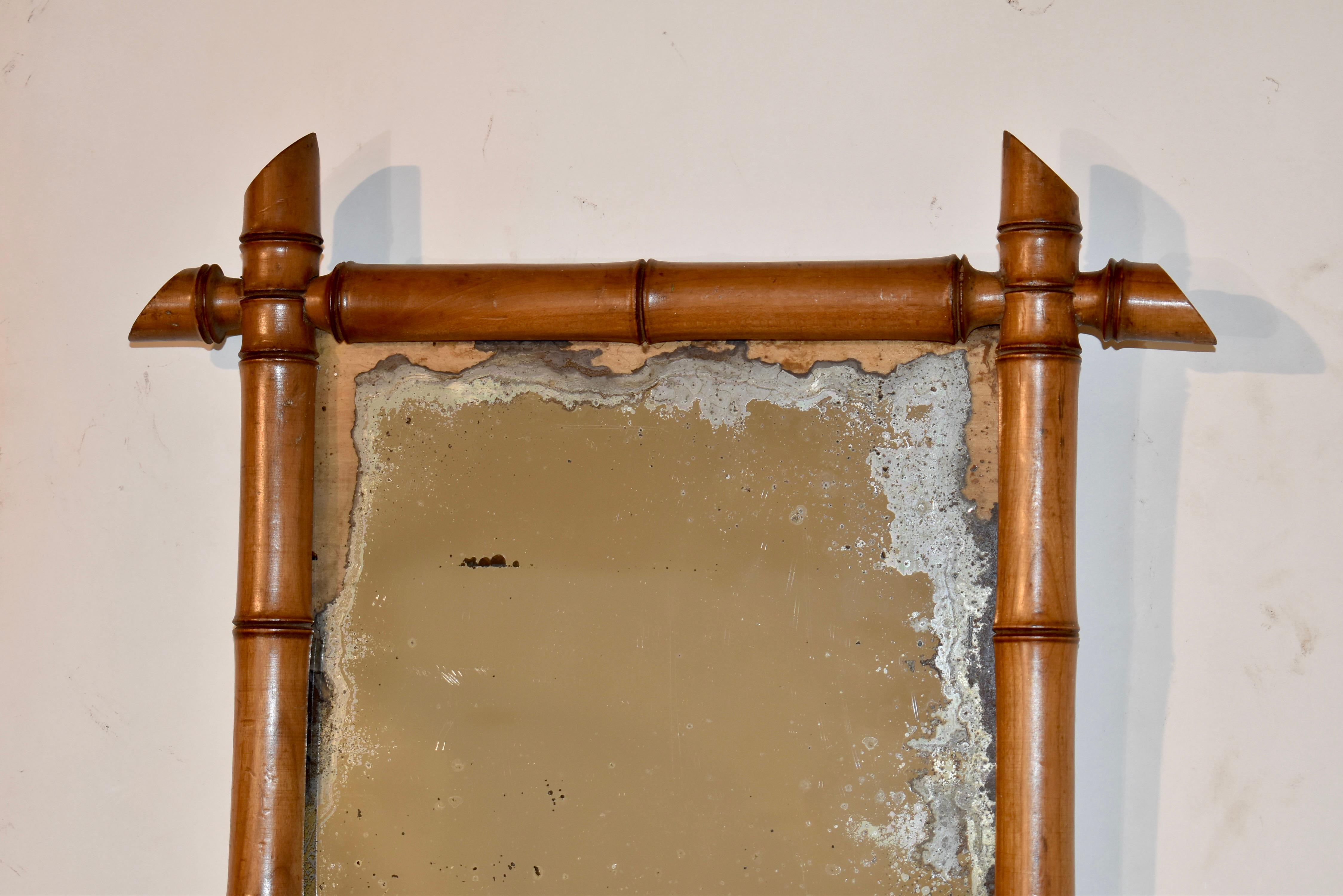 French Faux Bamboo Wall Mirror, C. 1900 For Sale