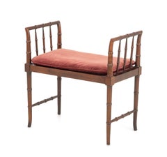 Faux Bamboo Walnut Window Seat