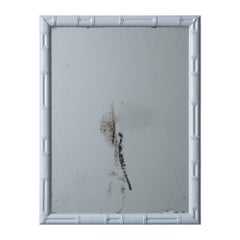 Faux Bamboo White Lacquer Mirror, 20th Century