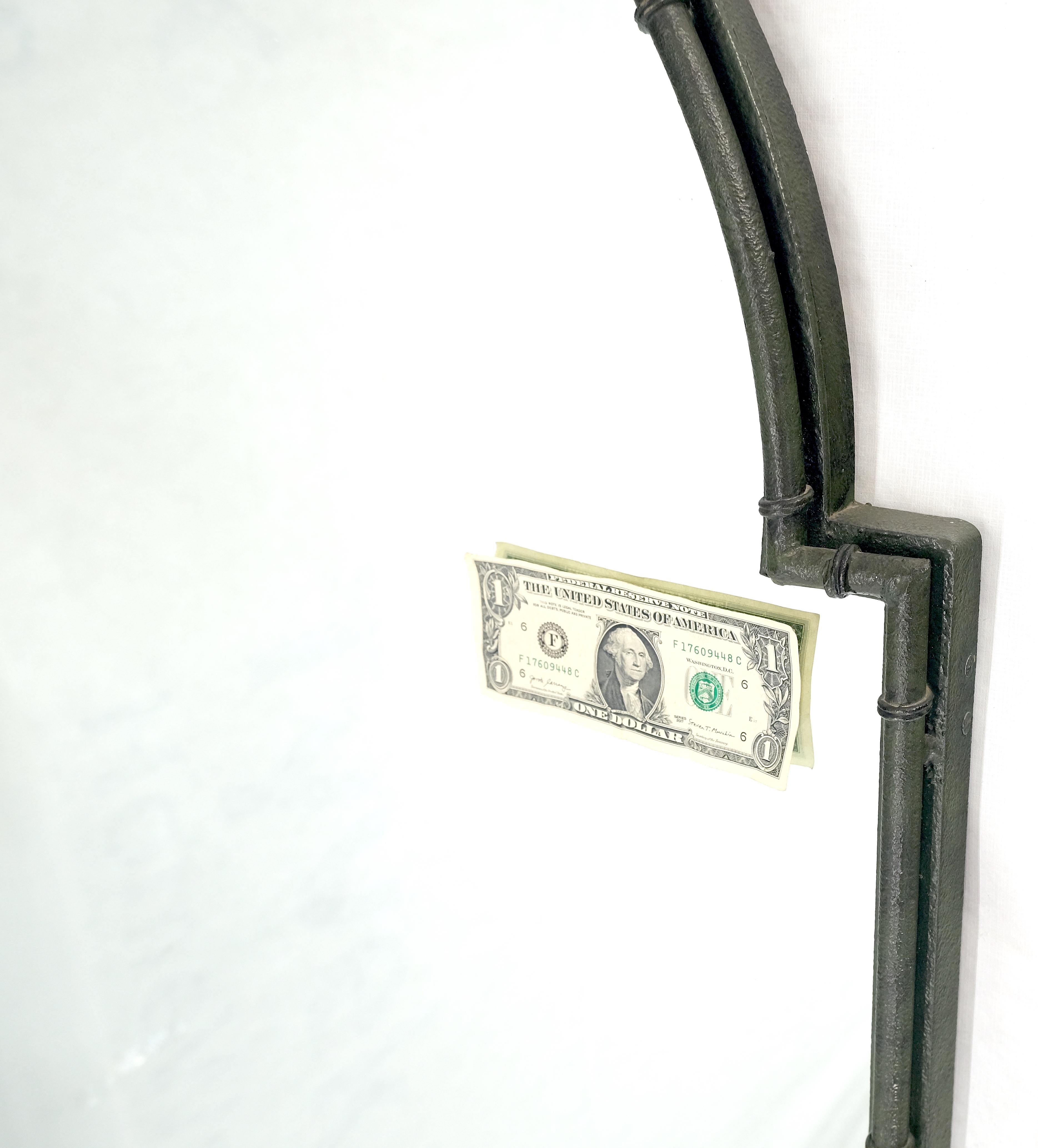 Acciaio Finto bambù bianco con piano in marmo, appeso al tavolo della console da parete con specchio a cupola MINT in vendita