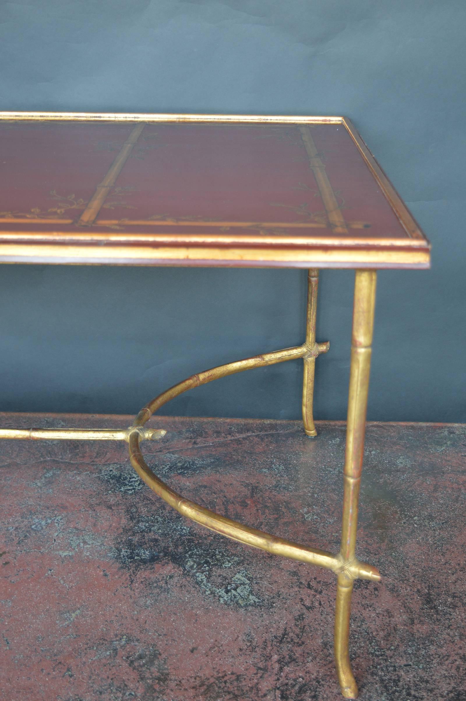 Faux Bamboo with Chinoiserie Coffee Table 1