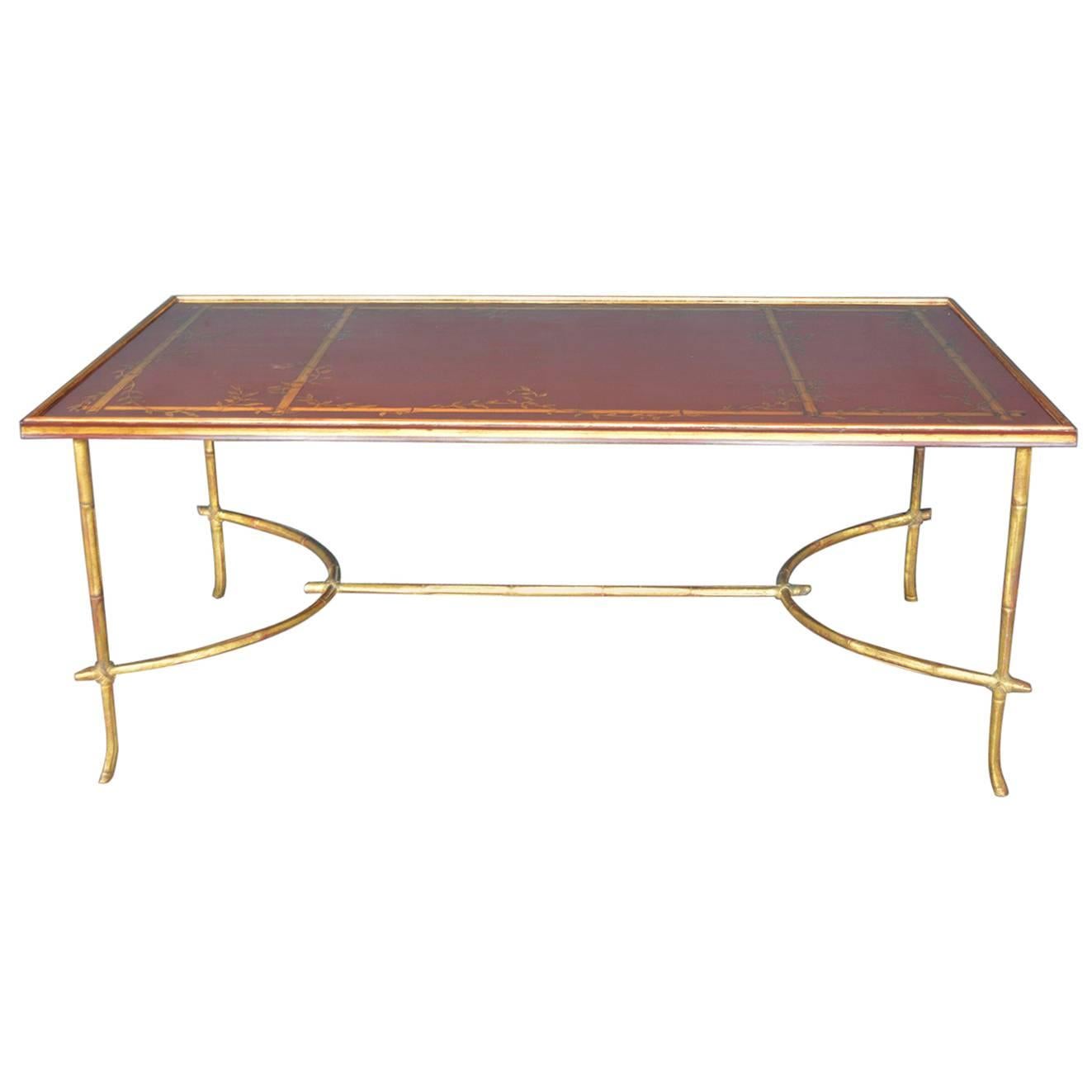 Faux Bamboo with Chinoiserie Coffee Table
