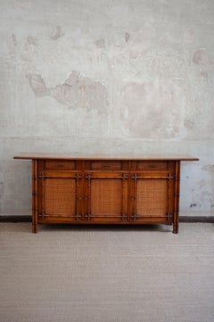 Sideboard aus Bambusimitat – 1980er Jahre