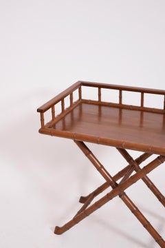 Consola de mesa plegable de madera de bambú sintético, años 20