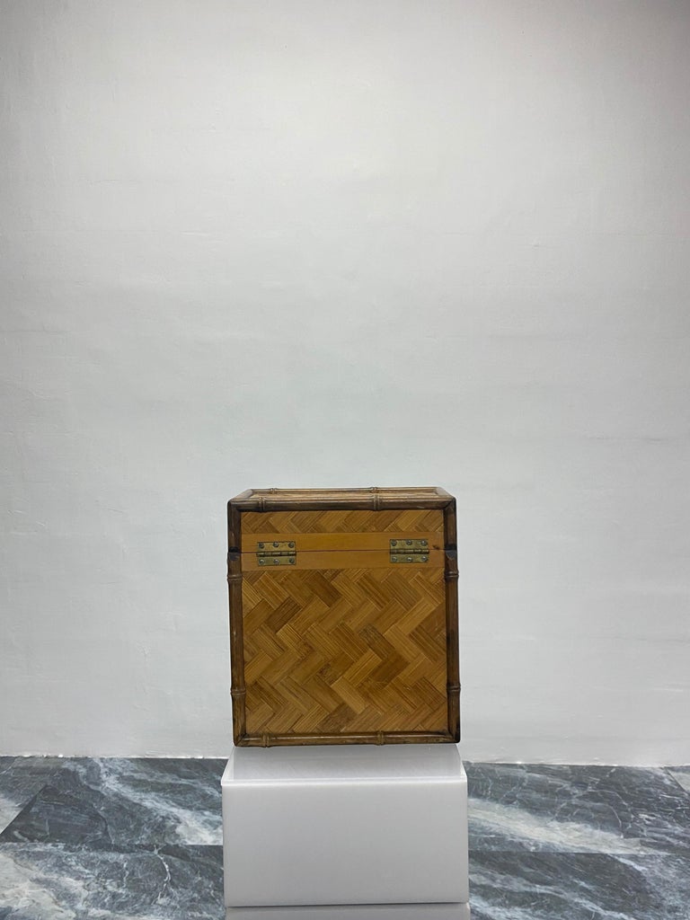 Philippine Faux Bamboo Woven Rattan Box For Sale