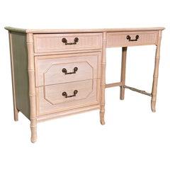 Used Faux Bamboo Writing Desk Attributed to Ficks Reed