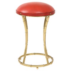 Retro Faux Bambou stool By Jacques Adnet