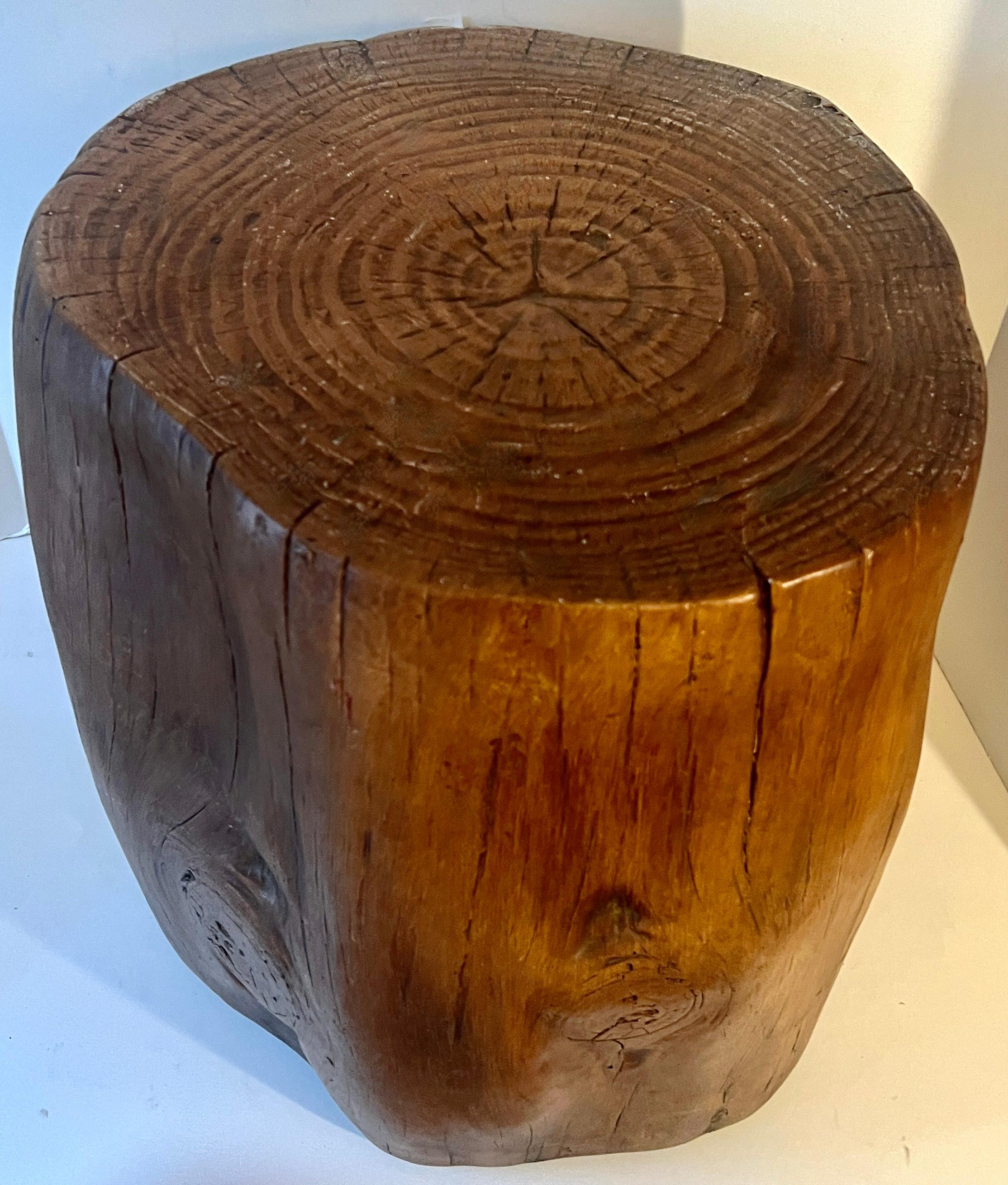 20ième siècle Table à cigares ou à martini en poterie Faux Boi Stump Side en vente