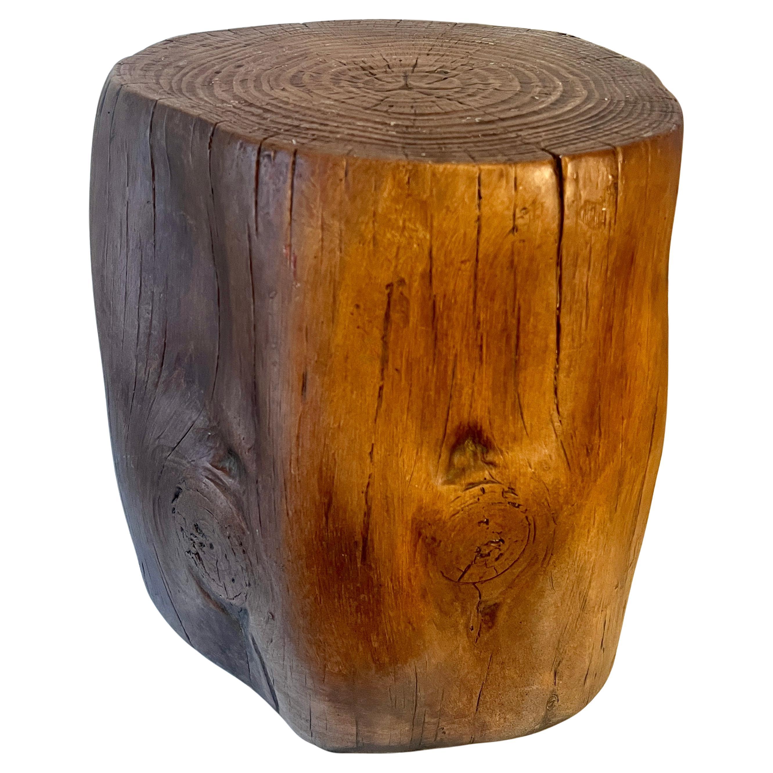 Faux Boi Pottery Stump Side Cigar or Martini Table  For Sale