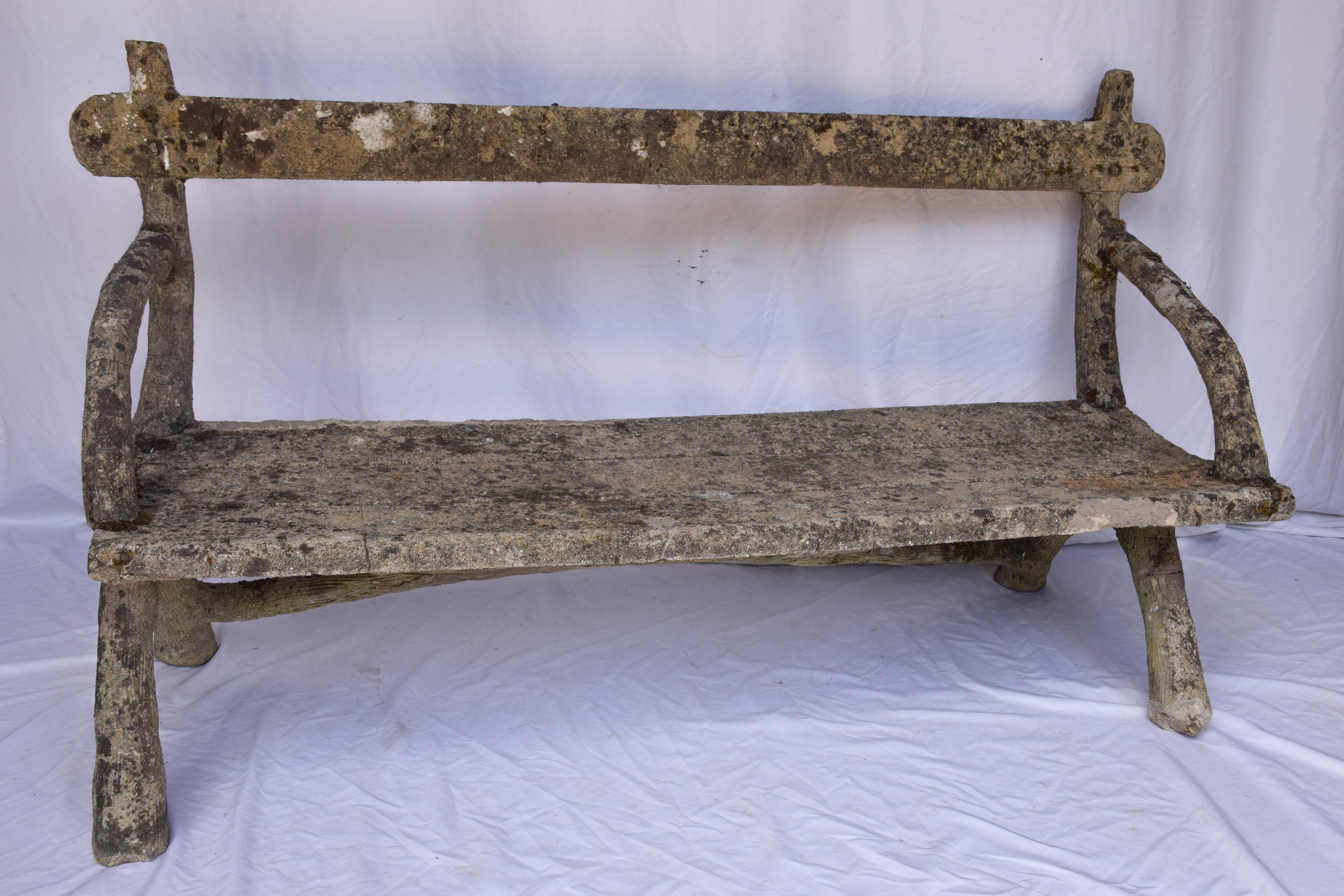 This Faux Bois Bench has a rustic style. It is organic yet chic and moves with ease both indoors and out. Inspired by nature, Faux Bois (faux wood) is an art form that began in France over 175 years ago, a tradition of creating furniture from iron