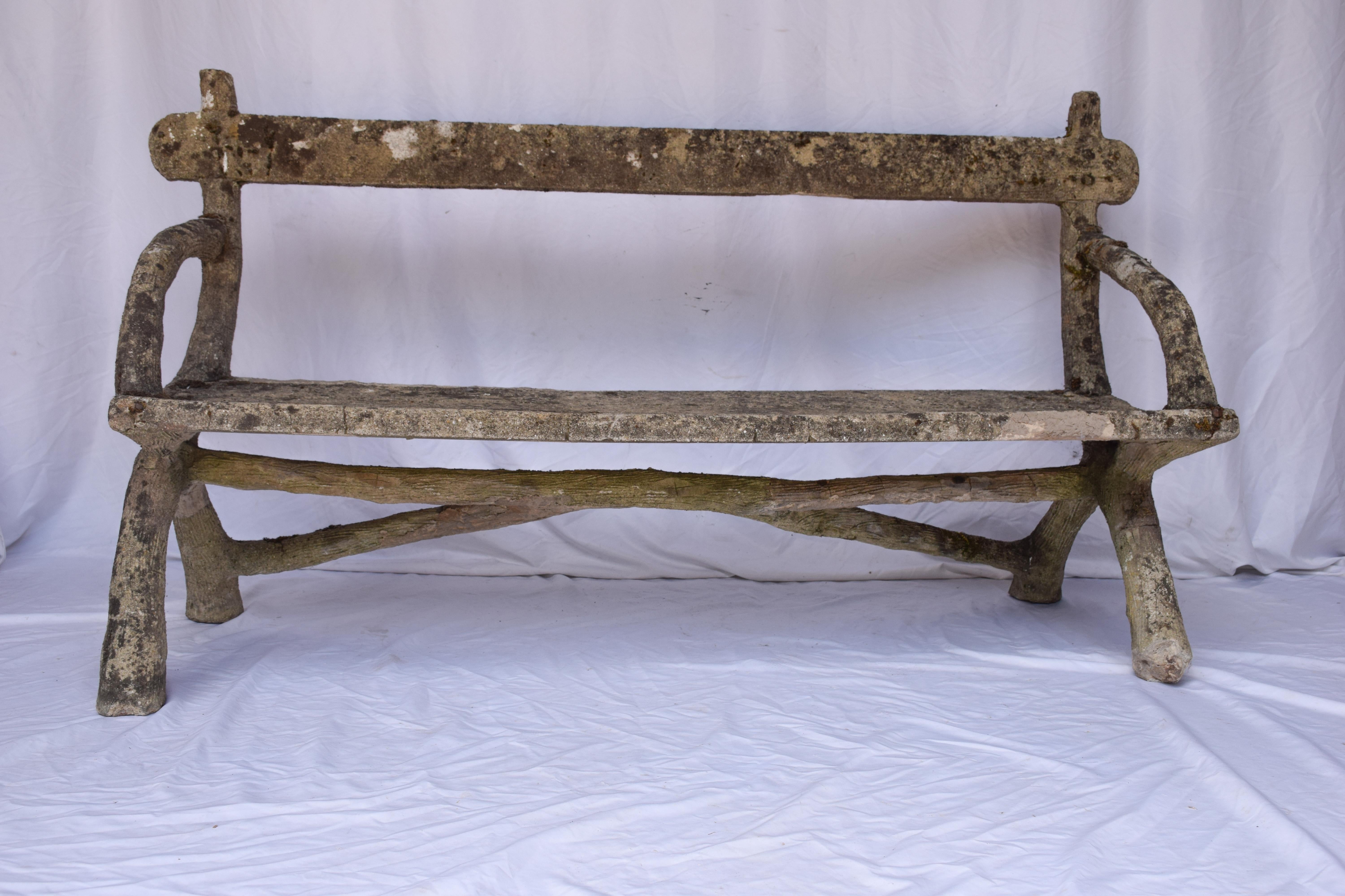 French Faux Bois Bench