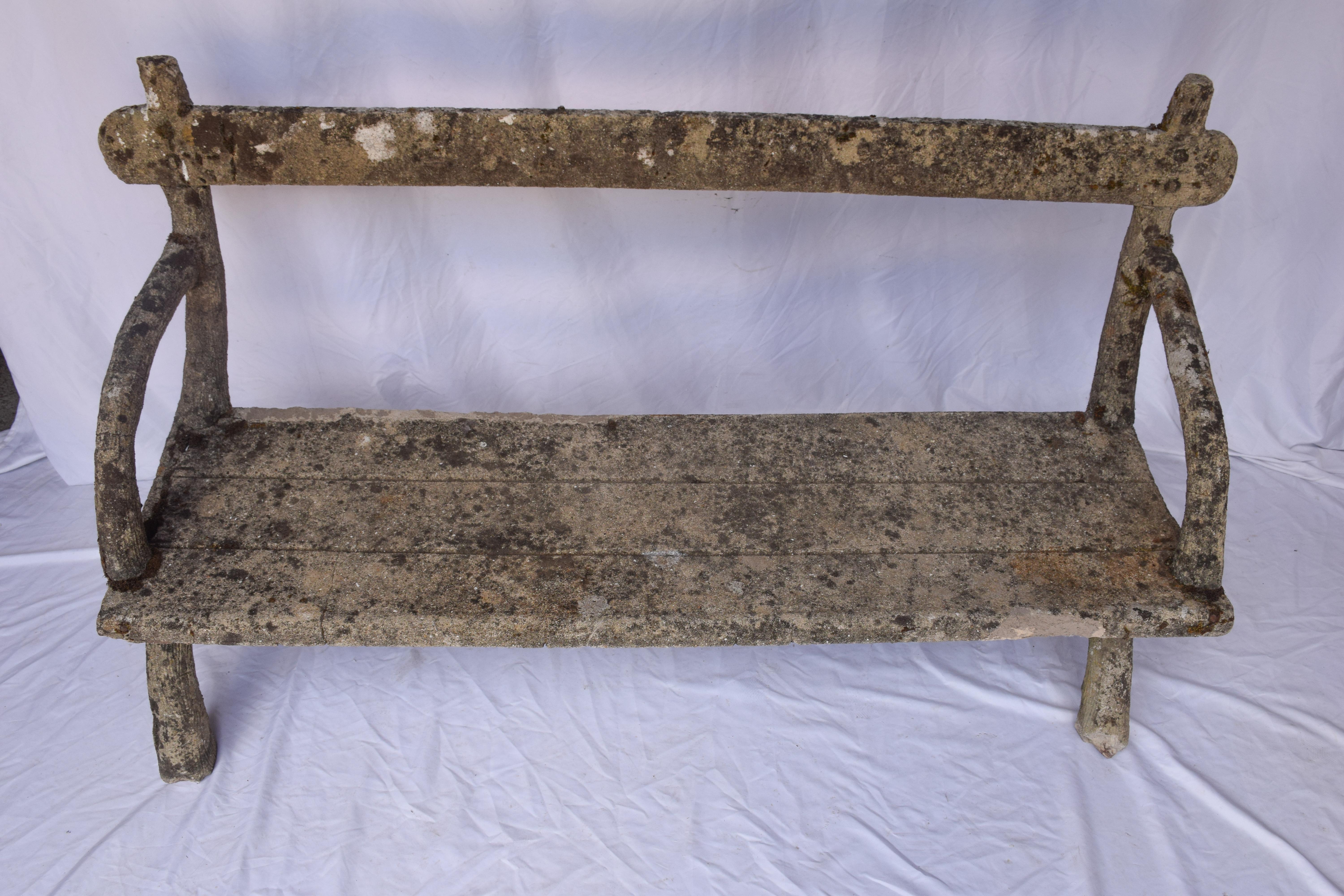 Faux Bois Bench In Good Condition In Houston, TX