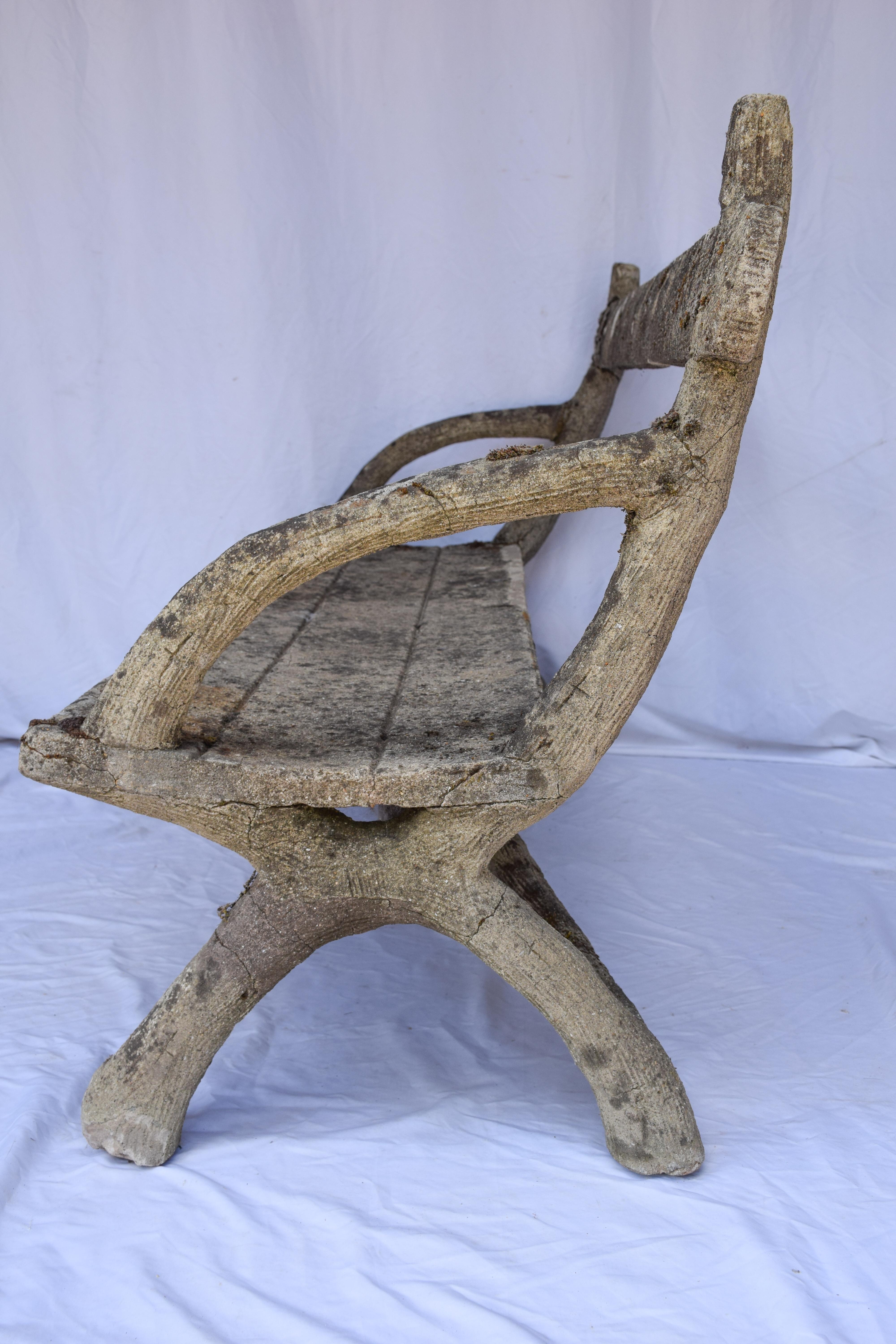 20th Century Faux Bois Bench