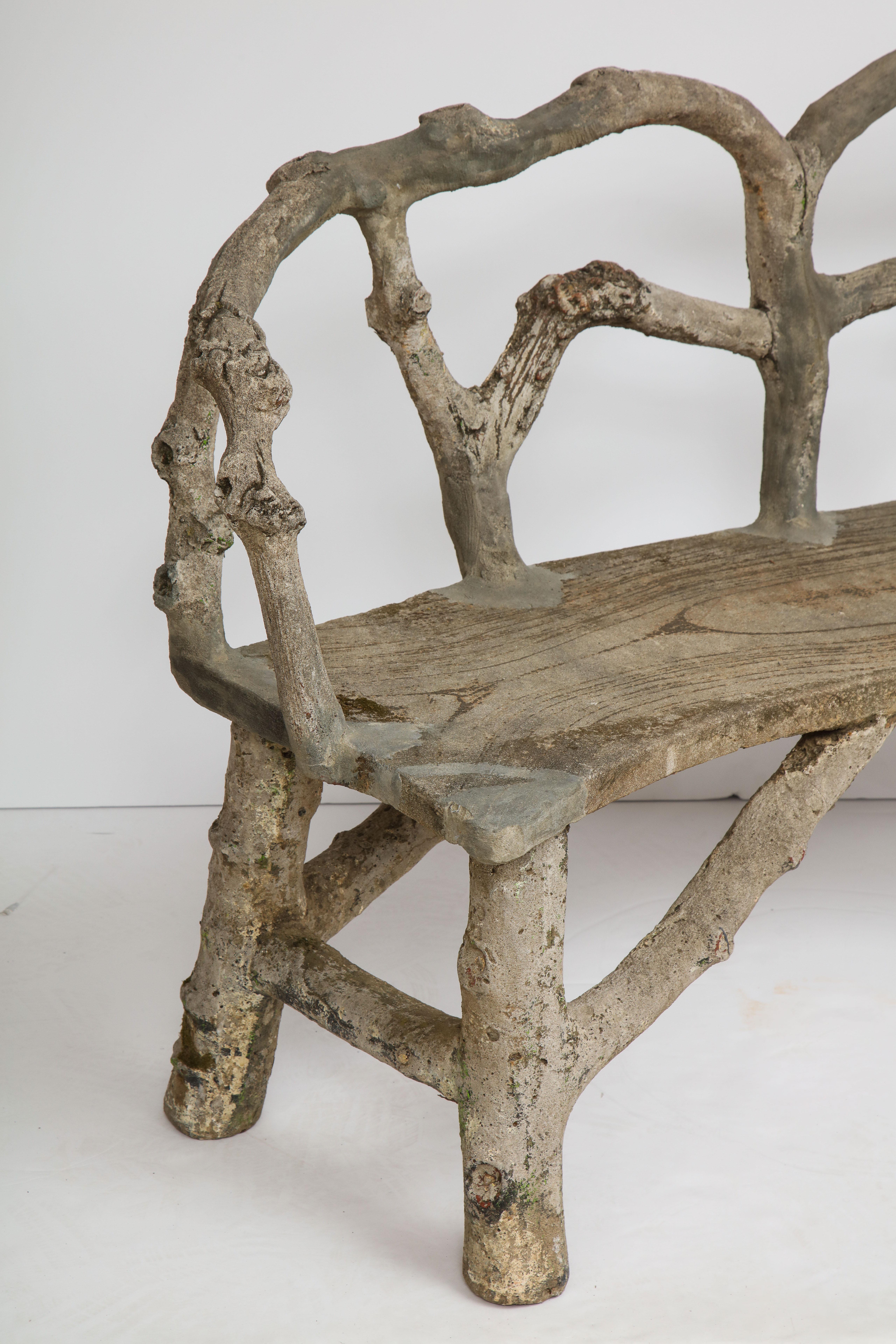 Faux Bois Bench with Naturalistic Design 7