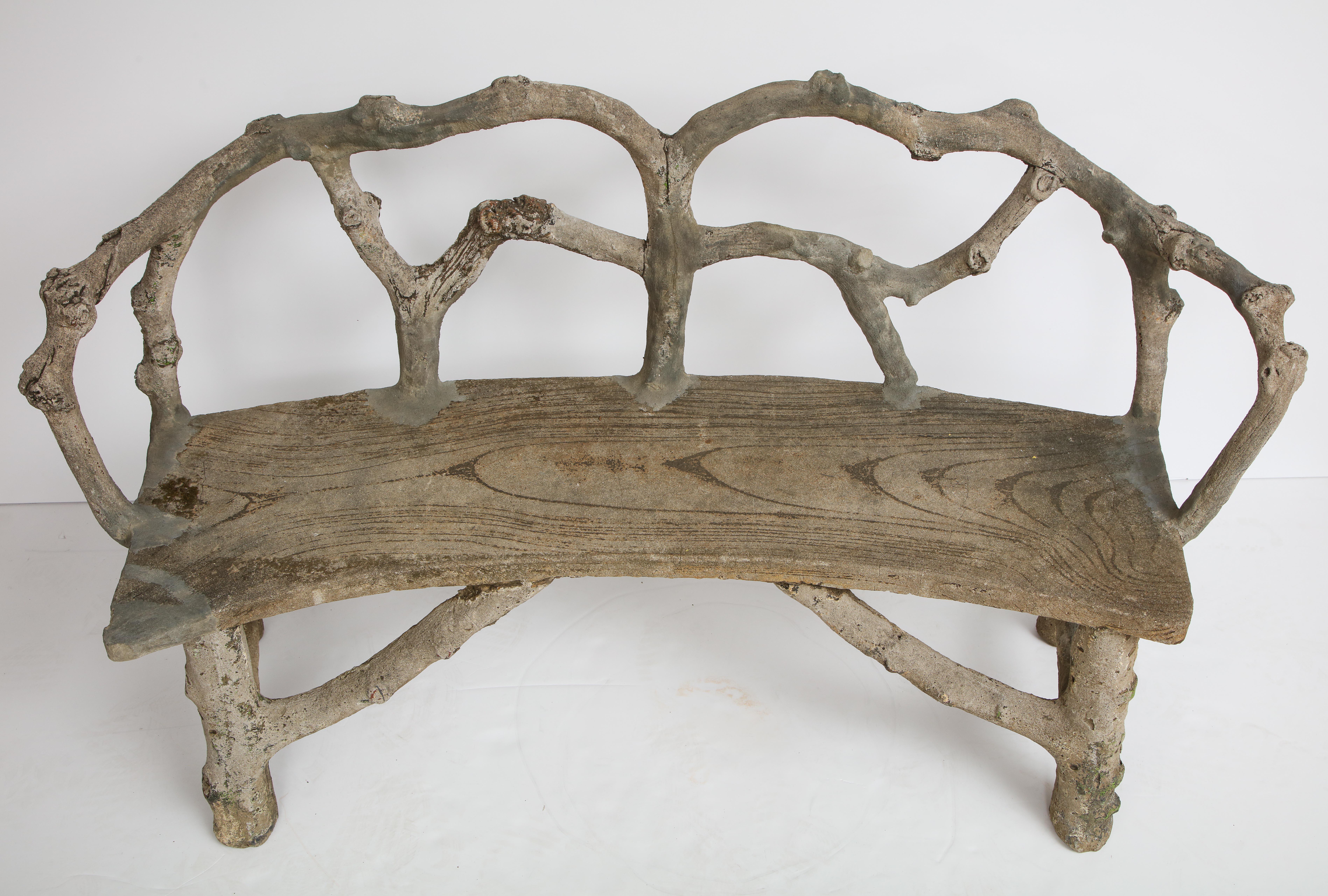 Faux Bois Bench with Naturalistic Design 11