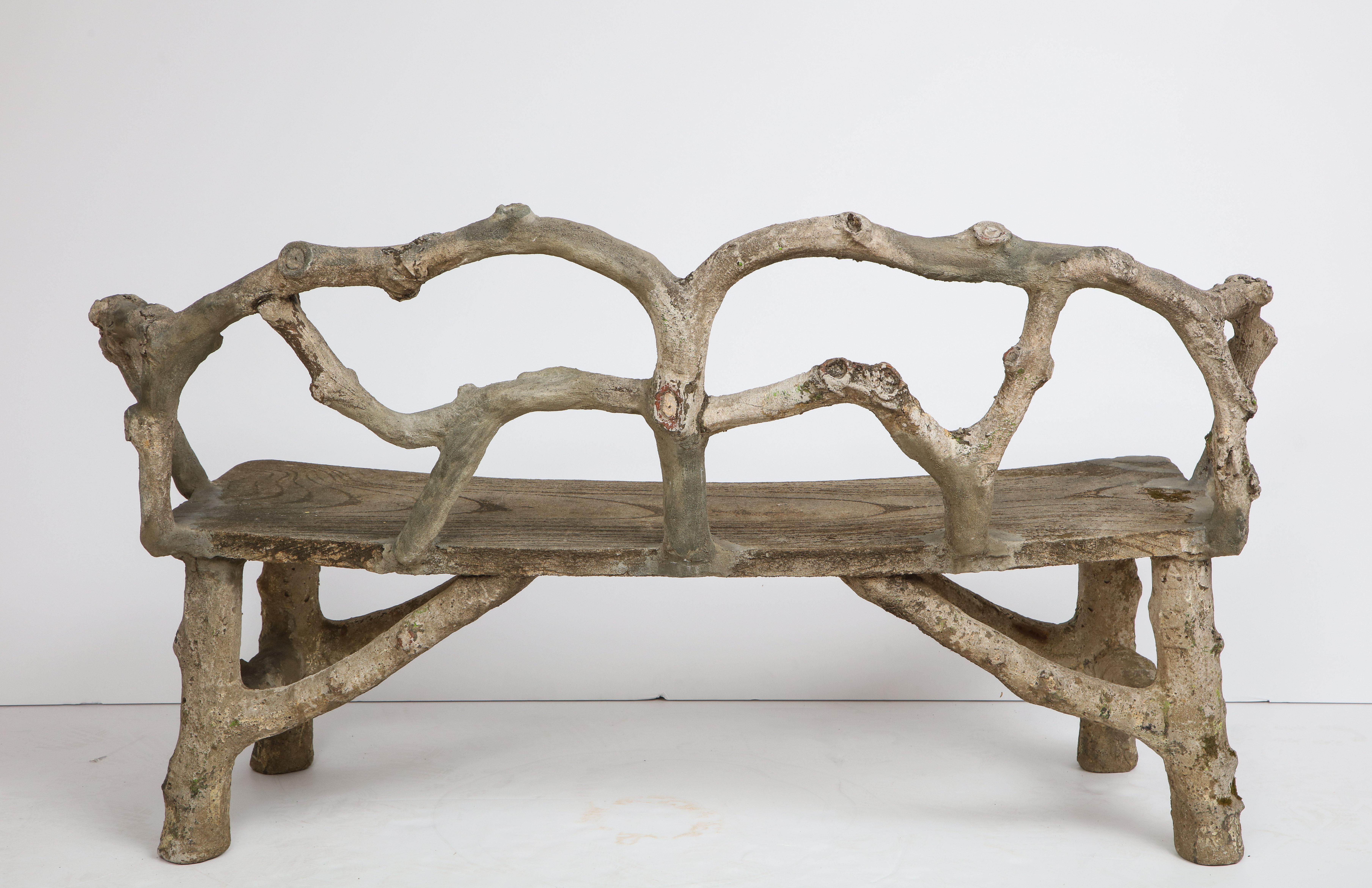 Faux Bois Bench with Naturalistic Design 12