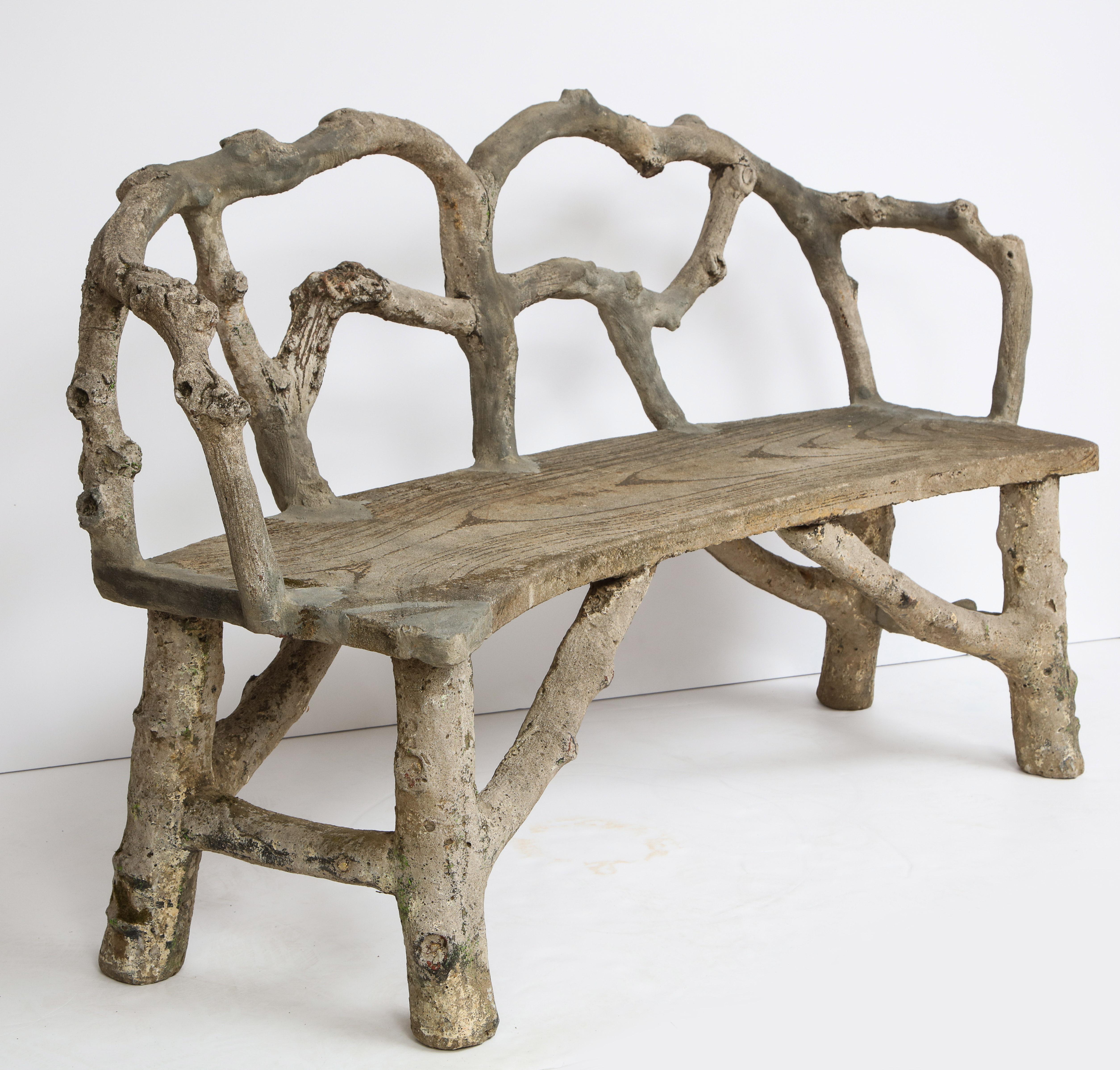 Faux Bois Bench with Naturalistic Design 13