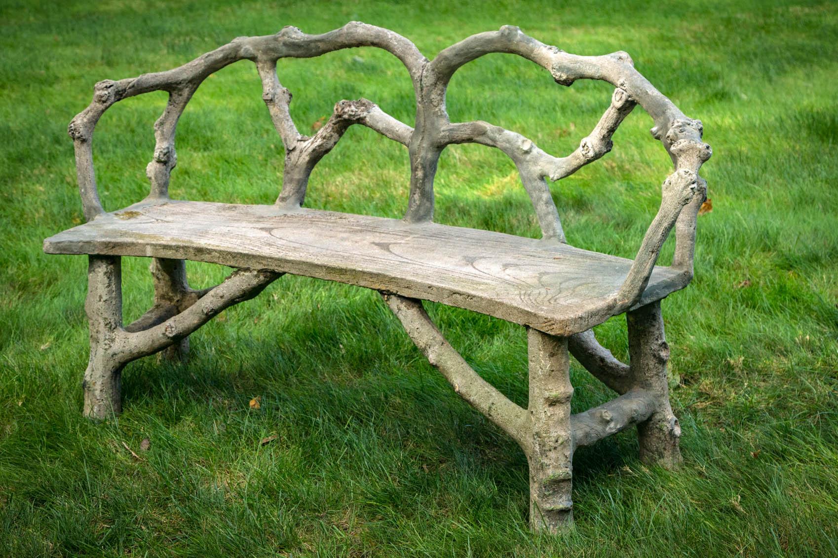 20th Century Faux Bois Bench with Naturalistic Design