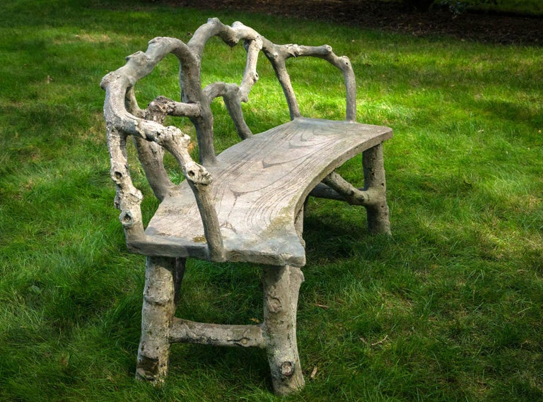 Faux Bois Bench with Naturalistic Design For Sale at 1stdibs