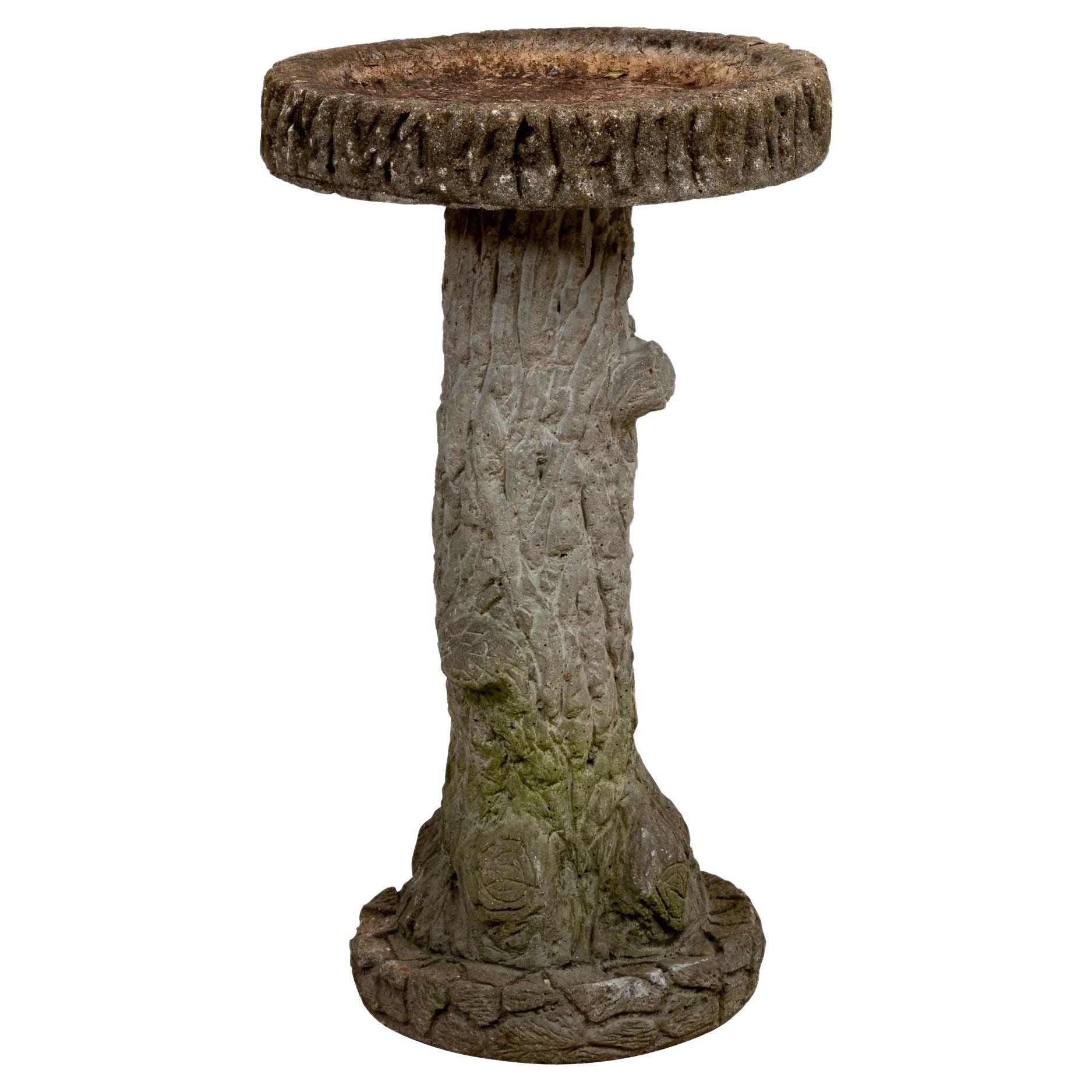 Faux Bois Bird Bath