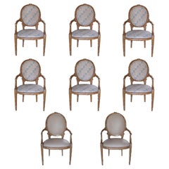 Faux Bois Branch Form Upholstered Armchairs