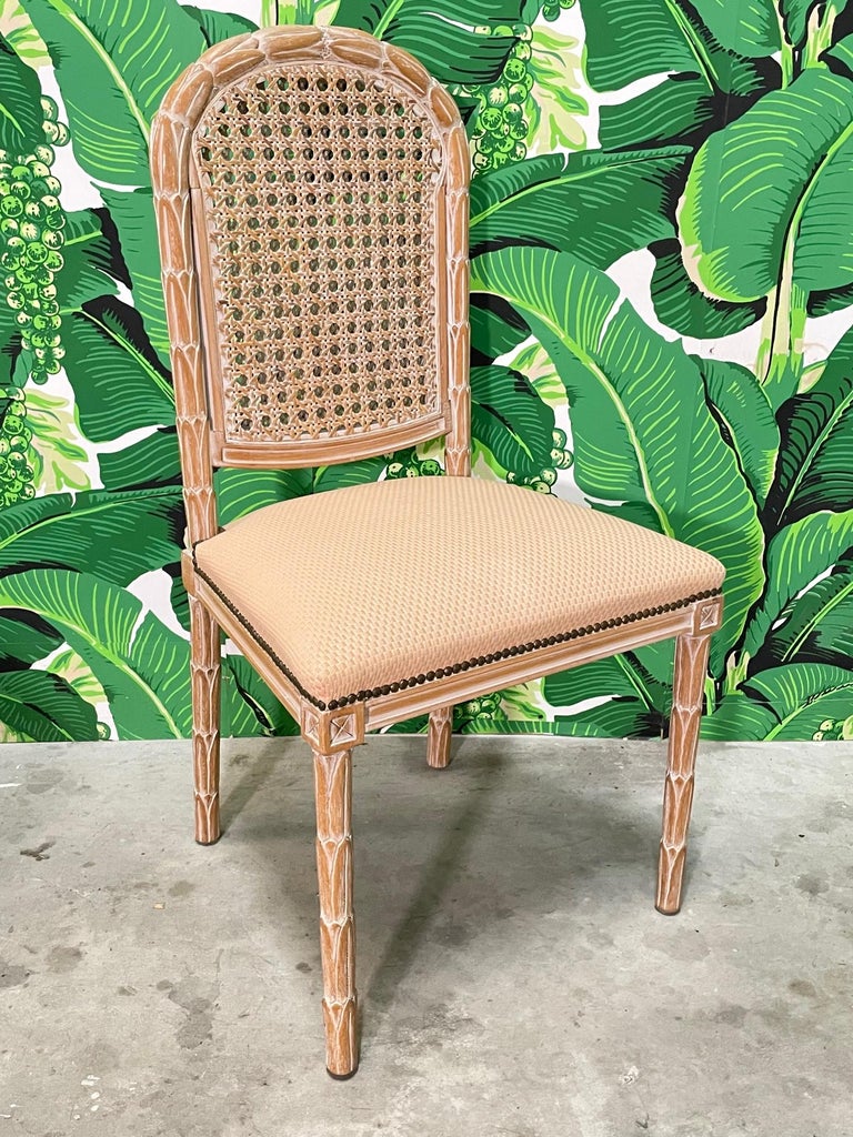 Faux Bois Cane Back Dining Chairs by Fratelli Boffi For Sale at 1stDibs