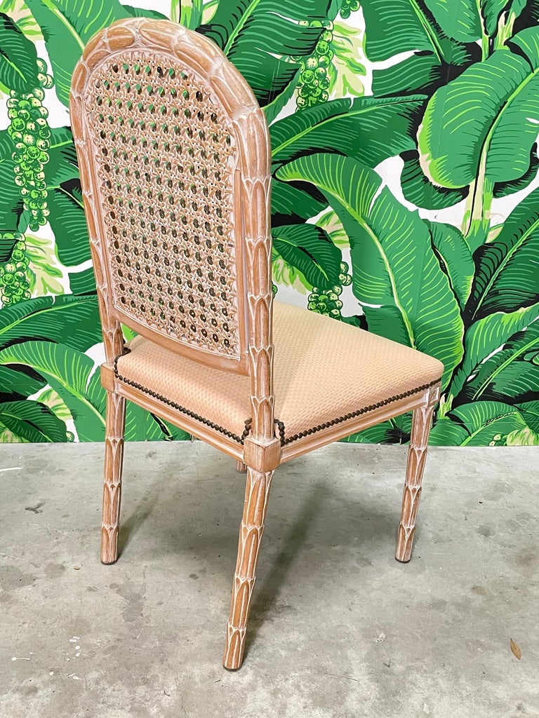 Faux Bois Cane Back Dining Chairs by Fratelli Boffi For Sale at 1stDibs