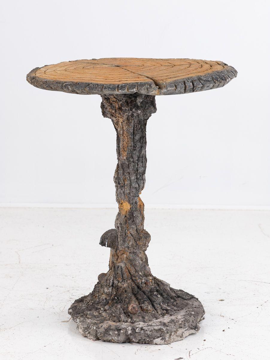 Faux Bois Cast Stone Table For Sale 4