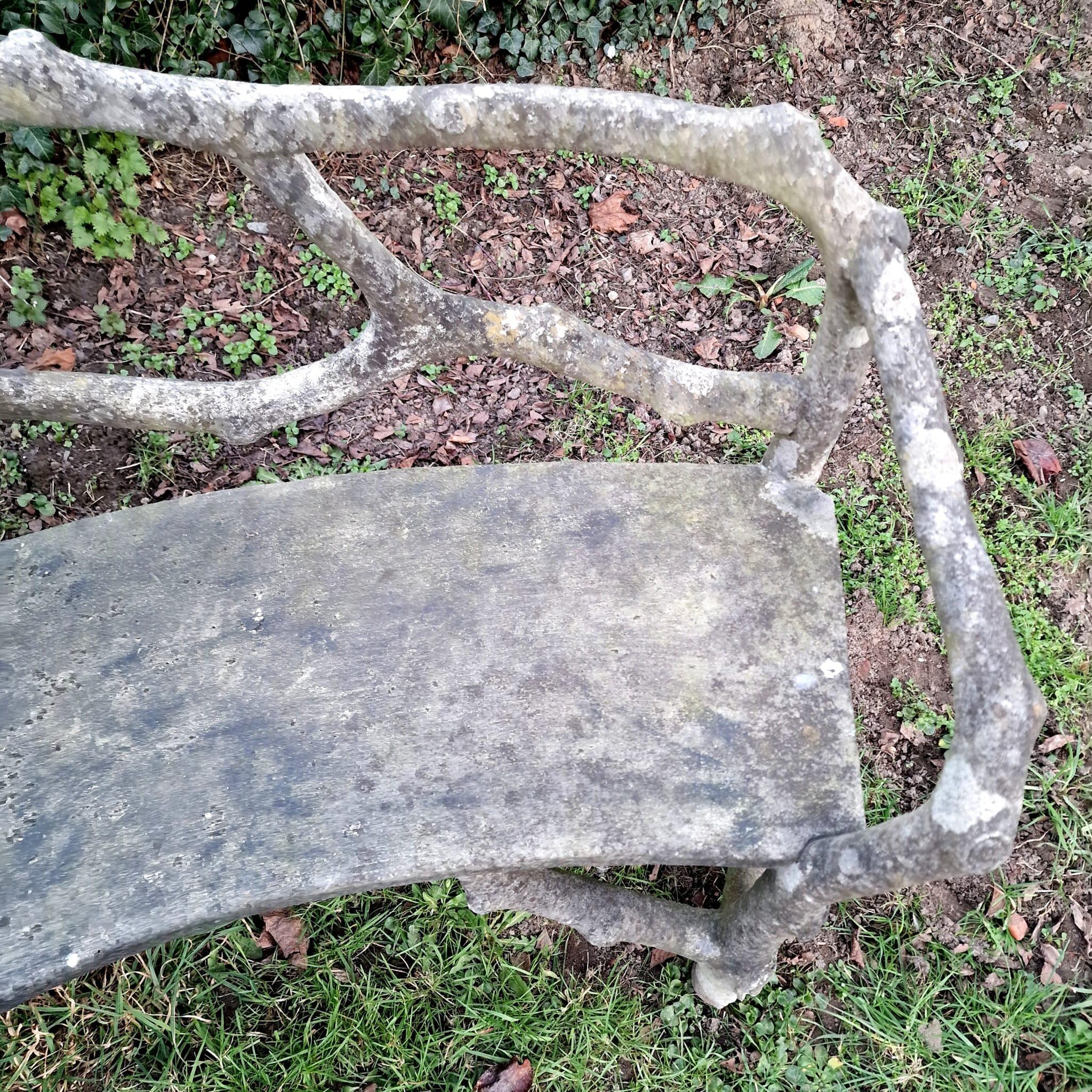 Faux Bois Cast Stone Weathered Bench, Belgium, 1950s 1