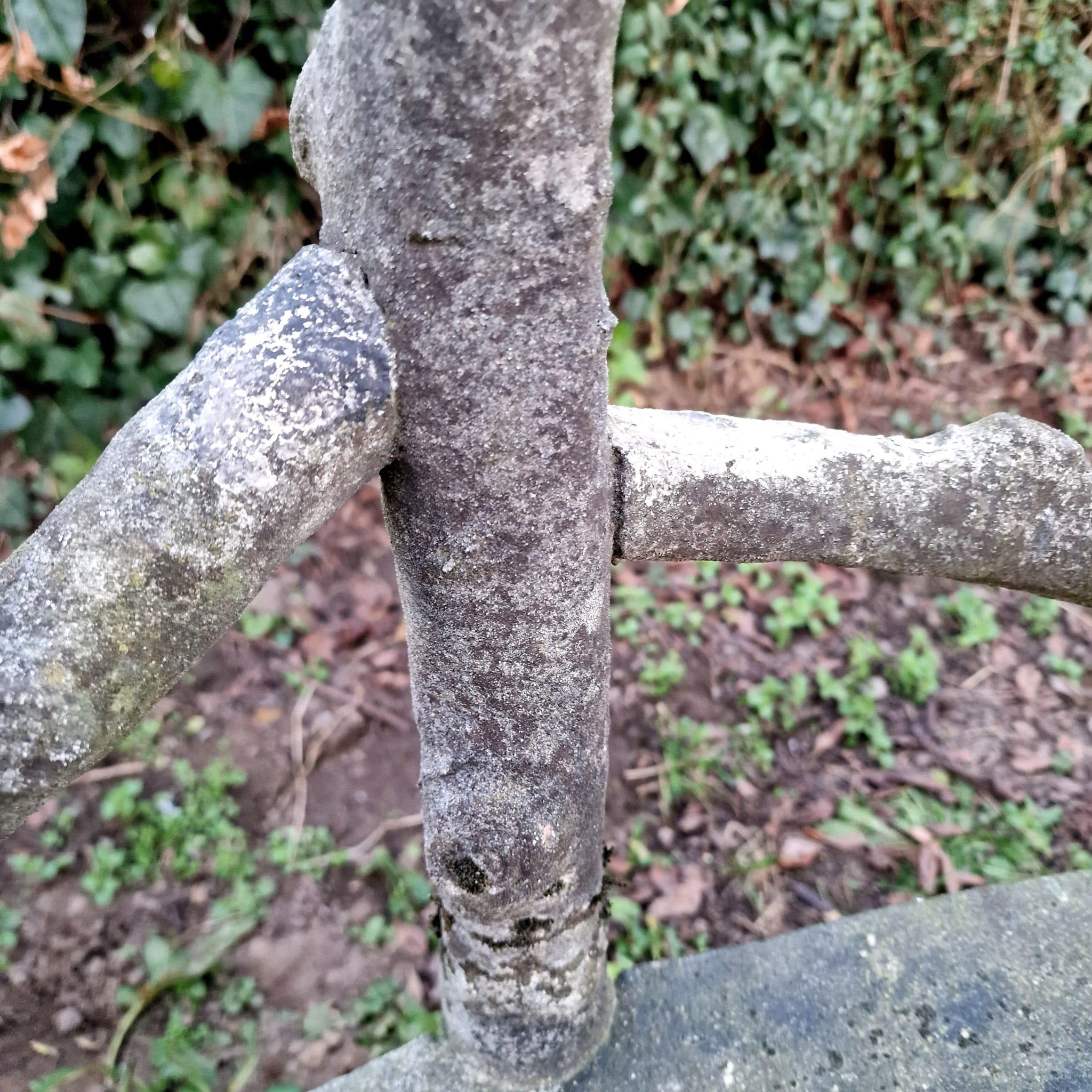 Faux Bois Cast Stone Weathered Bench, Belgium, 1950s 4