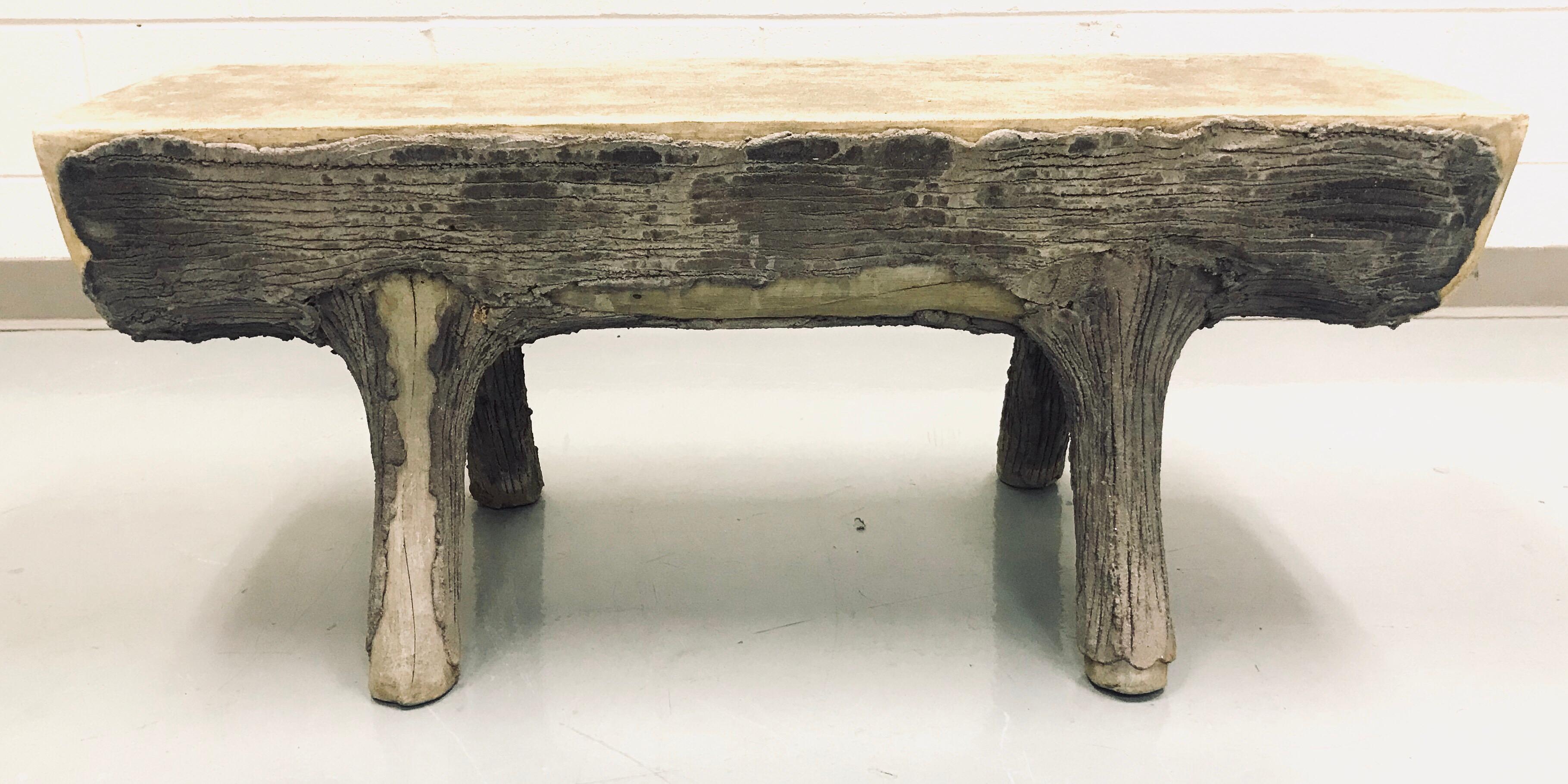 Faux Bois Cement Bench In Good Condition In Lake Success, NY