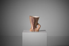 Keramikvase "Faux Bois" von Grandjean Jourdan, Vallauris, 1950er Jahre