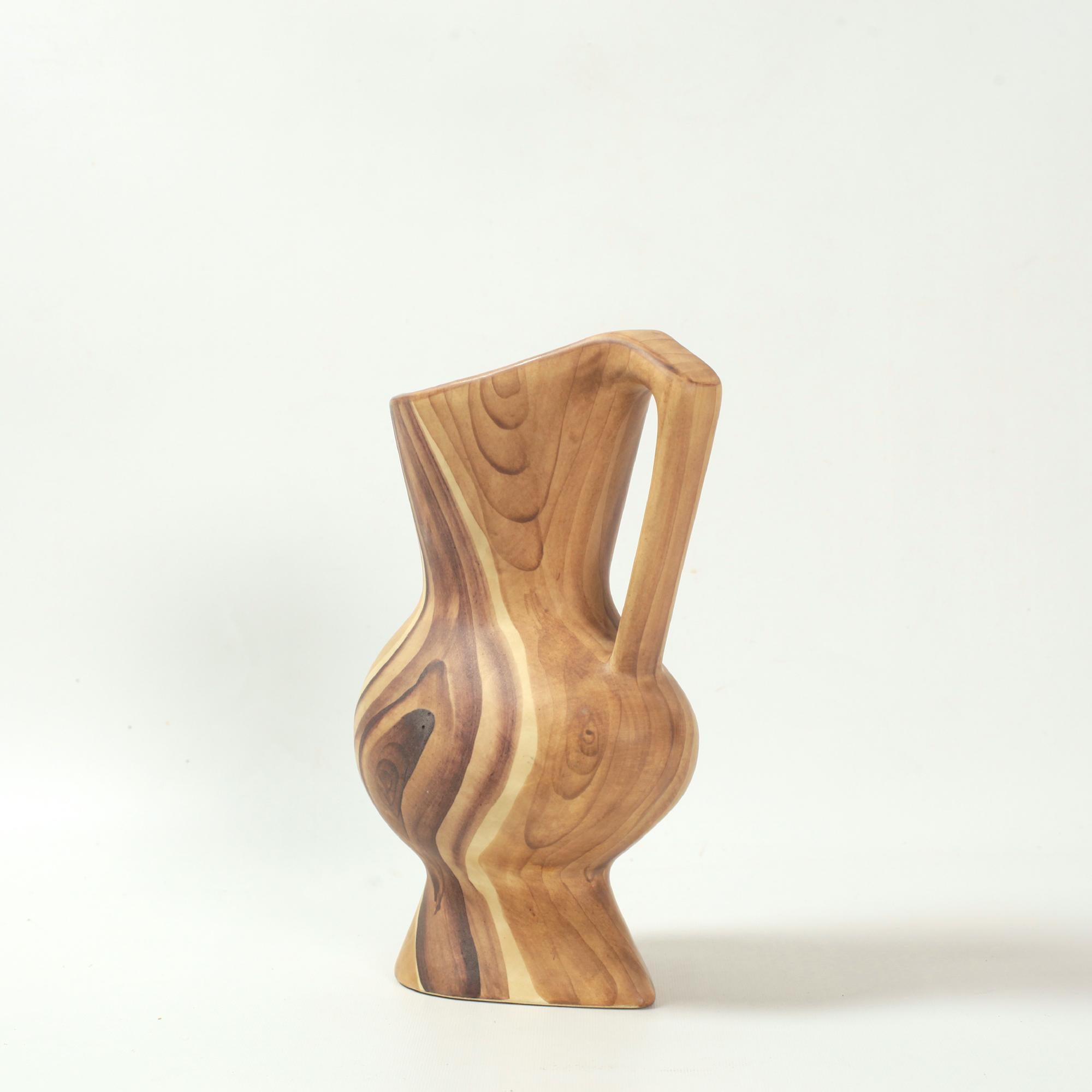 Faux Bois Keramische Vase von Grandjean Jourdan, Vallauris, Frankreich, 1960er Jahre im Zustand „Gut“ im Angebot in Saint  Ouen, FR
