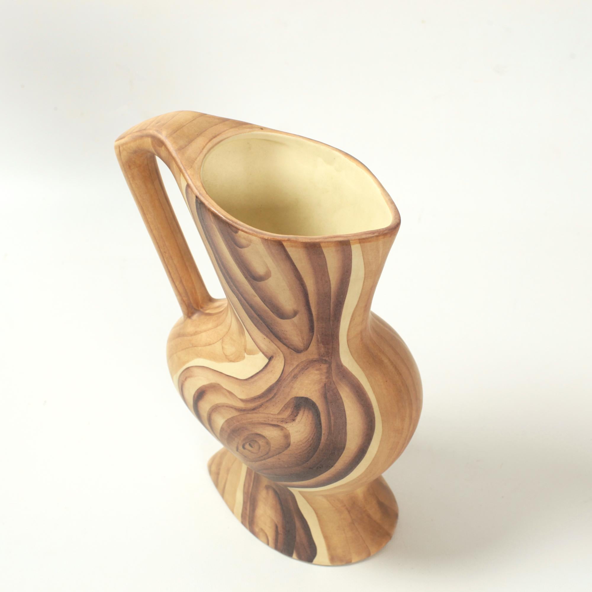 Faux Bois Keramische Vase von Grandjean Jourdan, Vallauris, Frankreich, 1960er Jahre im Angebot 1