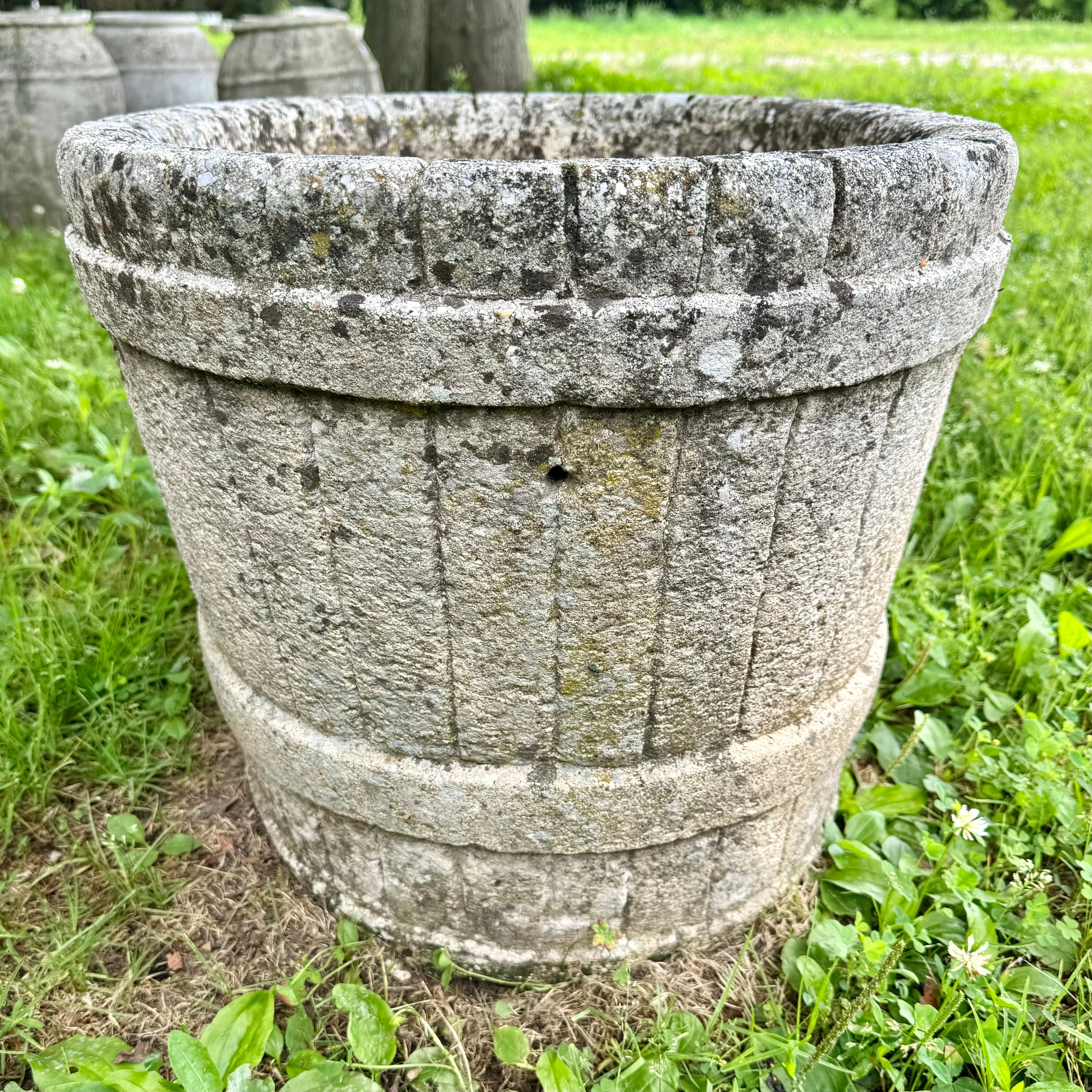 Faux Bois Concrete Basket Planters, 1950s France For Sale 6
