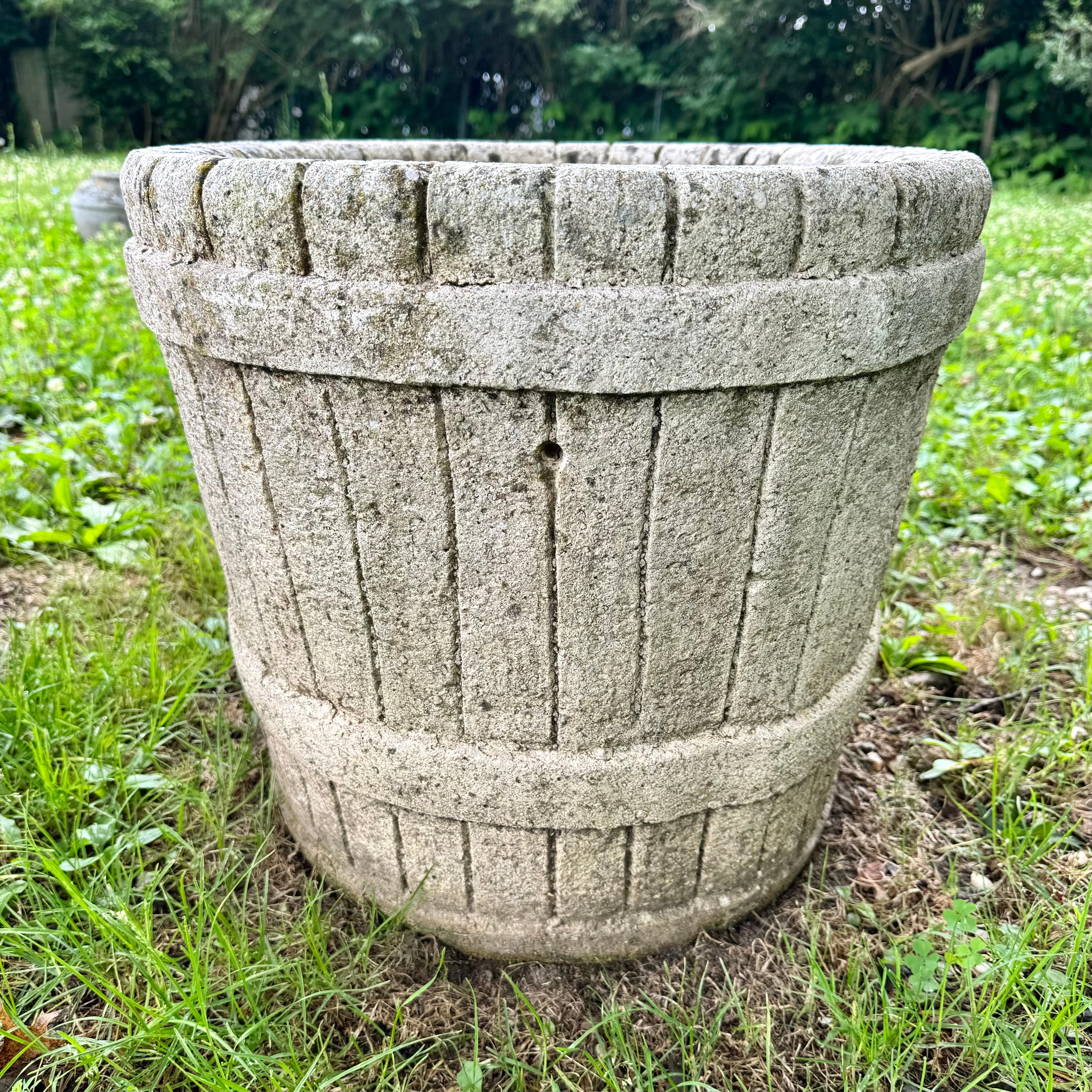 Faux Bois Concrete Basket Planters, 1950s France In Good Condition For Sale In Los Angeles, CA