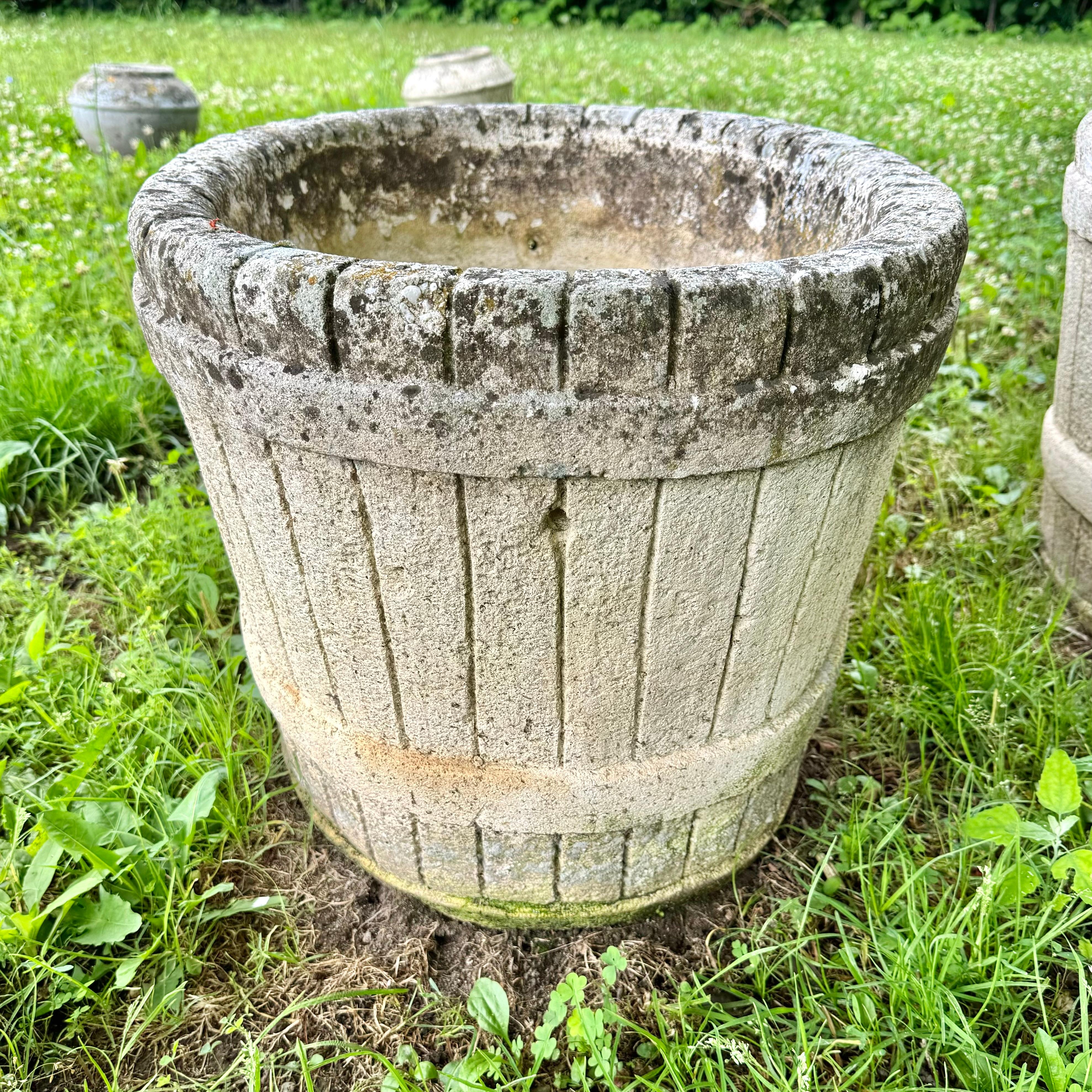 Faux Bois Concrete Basket Planters, 1950s France For Sale 2