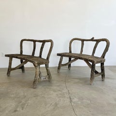 Faux Bois Concrete Benches, 1960s France