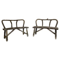 Faux Bois Concrete Benches, 1960s France