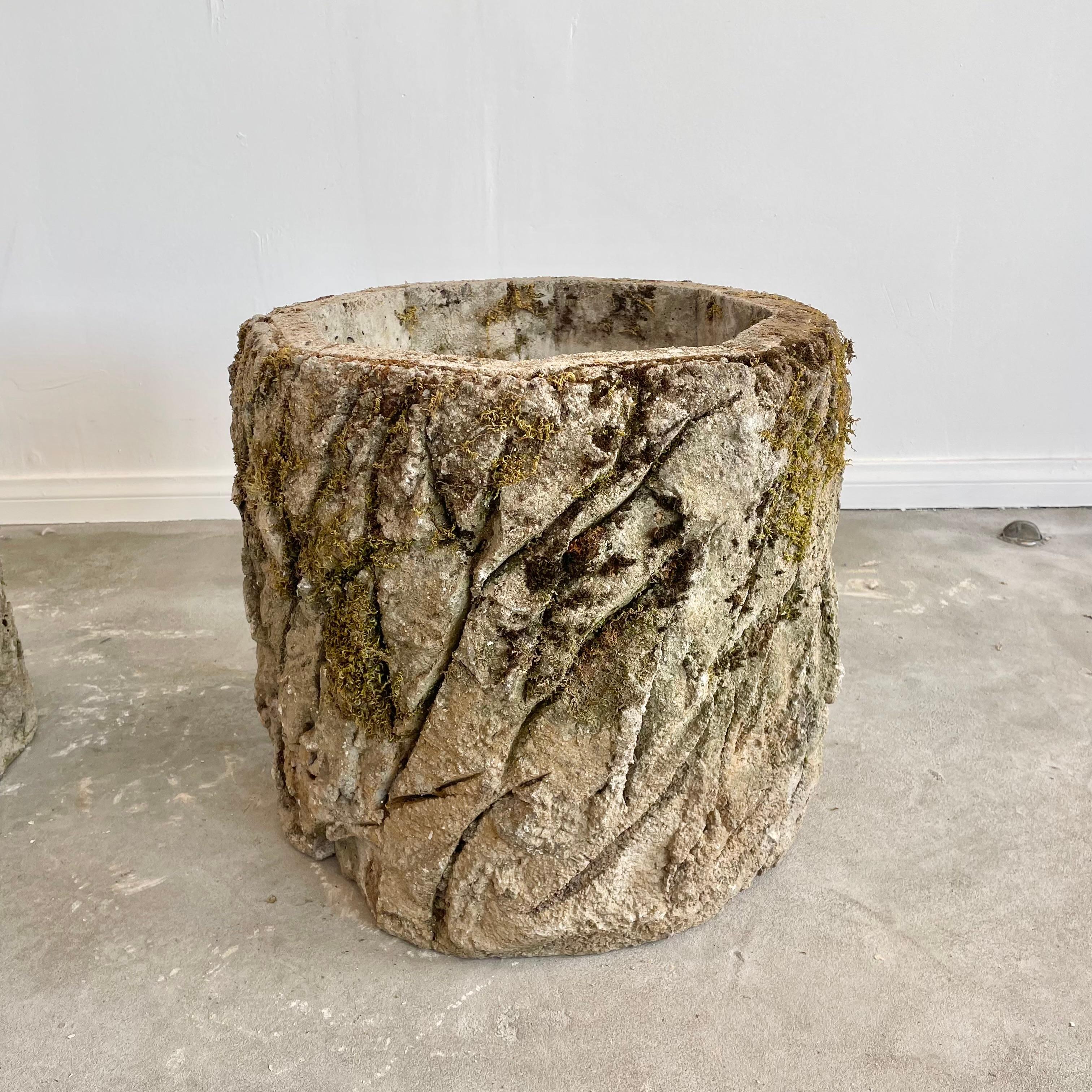 Faux Bois Concrete Stump Planter, 1970s, France For Sale 3